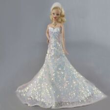 White Sequin Fashion Doll Clothes Fit 11.5" Doll Princess Gown 1/6 Accessories