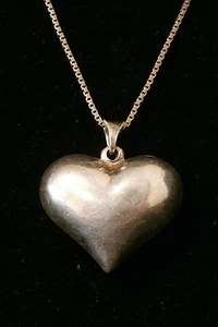Cadena colgante de plata san Valentines de plata esterlina Sweetheart 3D de colección #85 - Imagen 1 de 7