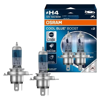 2 Lampade Osram H4 Cool Blue Boost per Offroad Lampadine Fari Auto Moto - Immagine 1 di 4