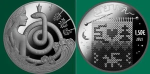 Lithuania 1,5 euro 2021 CU/NI coin fairy tale, Christmas tree, Queen snake UNC - Picture 1 of 1