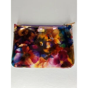 Saks Fifth Avenue Clear Floral Pouch Kosmetiktasche Made In Italy Reißverschluss - Bild 1 von 6