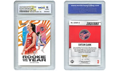2024 Panini CAITLIN CLARK Rookie of the Year CARTÃO DE NOVATO # CCROY - GEM ESTADO PERFEITO 10 - Imagem 1 de 4