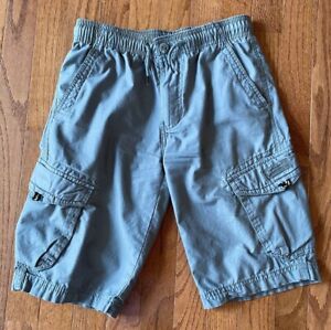 Union Bay Boys' Cotton Cargo Shorts, Gray Blue, Elastic Waist, Size 12