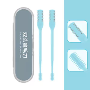 Portable Manual Nose Hair Trimmer for Men Women with Storage Box Double Head - Picture 1 of 16