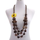 Multi Layer Long Necklace Handmade Wooden Jewelry Bohemain Necklace  Women