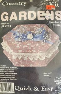 Vintage Quick & Easy Country Gardens Craft Kit: 6" Hexagon Boxes - Picture 1 of 3