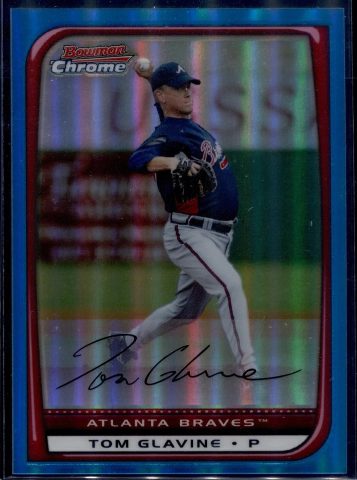 2008 Bowman Chrome BLUE Refractor #39 Tom Glavine 030/150 Atlanta Braves HOF - Image 1 of 1