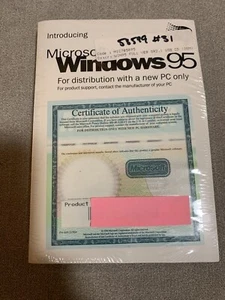 Microsoft Windows 95 OS CD-ROM Set SEALED With License - Picture 1 of 2