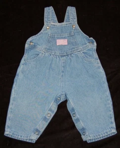 Vintage Oshkosh Overalls Bubble Romper Vestbak Denim USA 6-9 mos. #37 - Picture 1 of 2