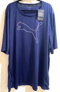Puma Men's Dry Cell Navy Blue T-Shirt 3XLT Large Logo NWT