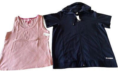 AVENUE Sudadera con Capucha Manga Corta Azul Marino y Scoop Tank Talla 18/20 Lote de 2 piezas Foto 1 de 4