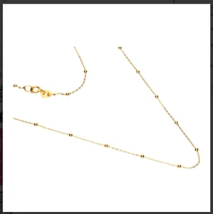 ✅ Gold Kette 585/- Goldkette 50cm Ankerkette mit Kugeln Halskette Neu !!!! - Bild 1 von 4
