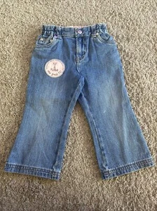 VINTAGE LEVI STRAUSS FLARED TODDLER GIRL JEANS SCRUNCHED WAIST 24M BRAND NEW - Picture 1 of 5