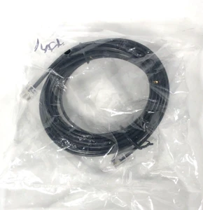 14 stóp Linia telefoniczna Kabel przewód 6P6C RJ11 DSL Modem Faks Telefon do ściany czarny - Zdjęcie 1 z 2