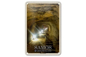 Blechschild 18 x 12 cm Reise Schild: Samos Griechenland Tunnel von Eupalinos - Bild 1 von 2