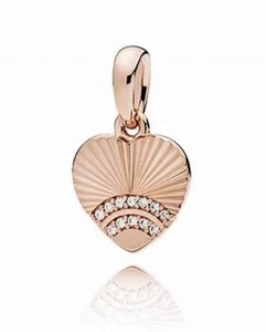 Pandora Fan of Love Anhänger Charm 387286CZ 14k Rosévergoldet Retired - Bild 1 von 7