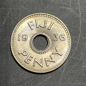 ✅ 1936 Fiji Edward VIII Penny Münze #7 - Bild 1 von 2