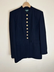 Giacca blazer lana Lauren Ralph Lauren 14 blu navy bottoni oro militare equitazione - Foto 1 di 5