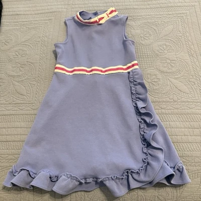 Vestido Janie and Jack Periwinkle Rosa Blanco Cuello Lazo Sin Mangas Talla 6 Foto 1 de 4