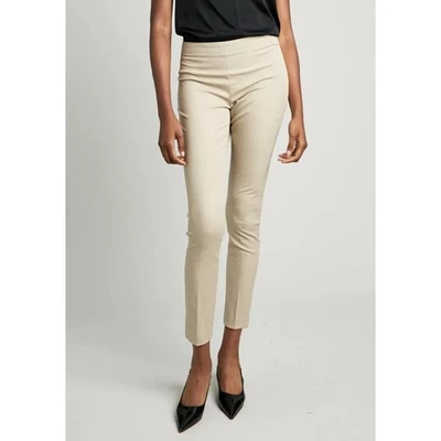 Pantalones largos de pierna recta ELIE TAHARI caqui Juliette cremallera lateral para mujer talla 10 Foto 1 de 4