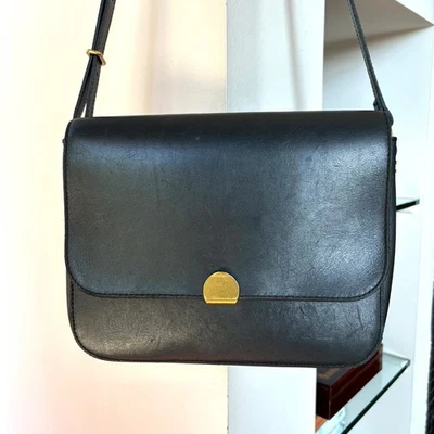 Madewell The Abroad Shoulder Bag Black Leather Crossbody Flap Style L4913 - Image 1 of 4