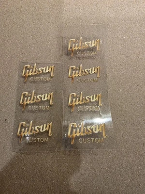 7 peças Adesivos UV personalizados Gibson cabeça de guitarra levantada logotipo estoque - Imagem 1 de 4