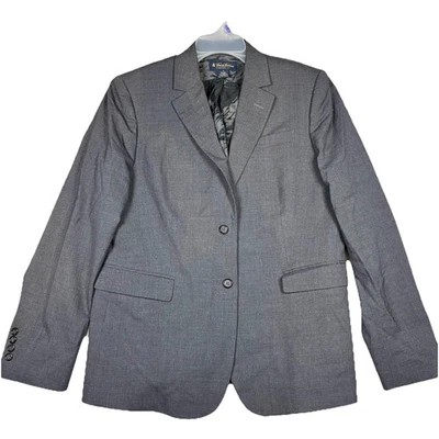 Blazer Brooks Brothers para mujer talla 14 gris carbón 100 % lana carrera clásica Foto 1 de 4