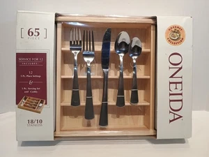 Butler Toronto 65 pc Set Service for 12 Oneida Stainless 18/10 Flatware NEW - Picture 1 of 5