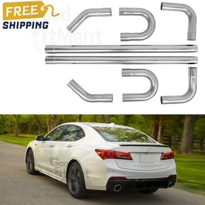 8Pcs For Acura TL TLX ILX 2.5" DIY Custom U Bend Straight Exhaust Tube Pipe Kit Foto 1 de 4