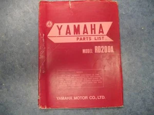 YAMAHA PARTS LIST NUMBERS MANUAL 1973 RD200 RD200A - Picture 1 of 5
