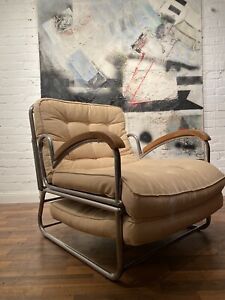 Musealer Poltrona Art Deco Stahlrohr Sessel Bauhaus Design Chair Daybed Option