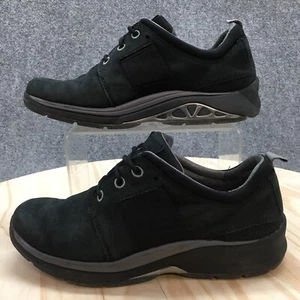 Aravon Shoes Womens 7 Pyper Plain Toe Sneakers Black Leather Lace Up Comfort Low - Picture 1 of 16