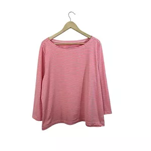 Pullover Vineyard Vines Sankaty 2X Top elástico 3/4 rosa blanco para mujer LEER - Imagen 1 de 15
