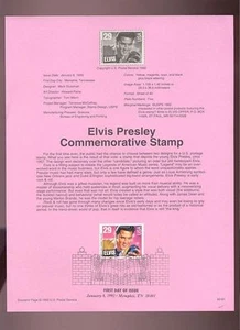 #2721 29c Elvis Presley Stamp USPS #9301 Souvenir Page - Picture 1 of 1