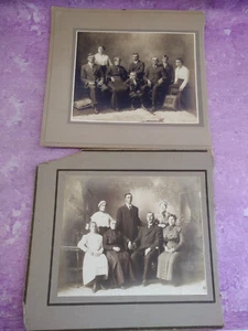 Antiguo retrato familiar fotos gabinete tarjetas LOTE DE 2 diarios chatarra grandes - Imagen 1 de 7