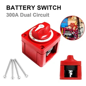 Interruptor de desconexión de batería de doble circuito con perilla 32V 300A DC barco marino encendido/apagado - Imagen 1 de 6