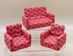 VINTAGE DOLLS' HOUSE - LUNDBY BARTON 3-PIECE SUITE - 16TH SCALE - Picture 1 of 5