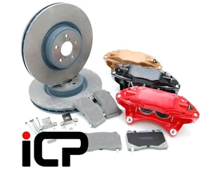 ICP Front 4 Pot Big Brake Kit Gold Fits: Subaru Impreza Legacy Forester 5x100 - Picture 1 of 5