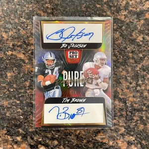 Bo Jackson Tim Brown 2023 Leaf Pro Set Pure Pairings Dual Auto #d 1/1 Raiders - Picture 1 of 5