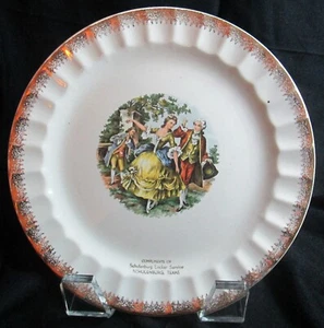 Skchulenburg Locker Services Texas 10 1/8" Advertising Plate With French Couple - Picture 1 of 4
