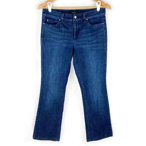 Ann Taylor Modern Jeans Straight Leg Blue Hemmed 26.5" Inseam Mid Rise Size 6 - Picture 1 of 7