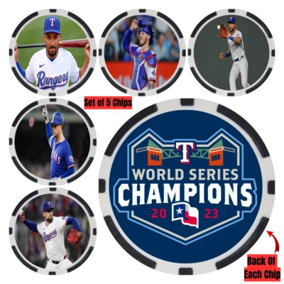 Texas Rangers 2023 World Series Champions Collectable Chip Set (5) NEW - Image 1 of 2