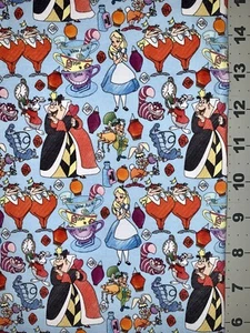 Alice in Wonderland Custom Fabric Fat Quarter 18”x28” Cotton Spandex Tweedle Dee - Picture 1 of 1