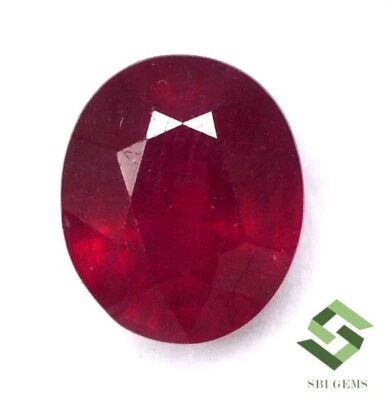 12x10 mm Natural Ruby Oval Cut 8.32 CTS Deep Red Faceted Loose Gemstone GF - Image 1 of 4