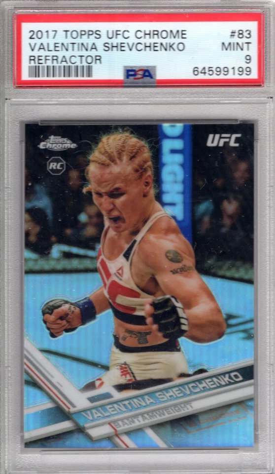 2017 Topps UFC Chrome VALENTINA SHEVCHENKO RC REFRACTOR #83 Rookie PSA 9 MINT - Image 1 of 1