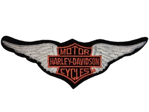 Authentic Vintage Harley-Davidson Rare Silver Wings Bar Shield Patch Emblem - Bild 1 von 6