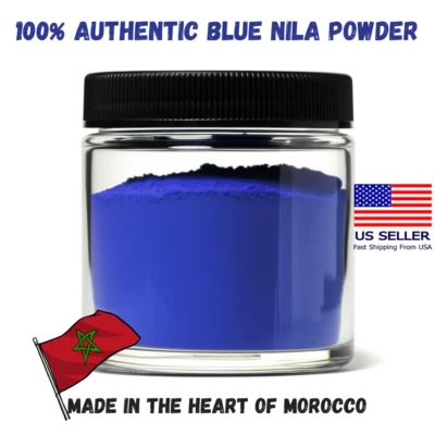 Mascarilla facial orgánica de arcilla en polvo de Nila azul | Cuidado natural de la piel iluminadora Foto 1 de 3