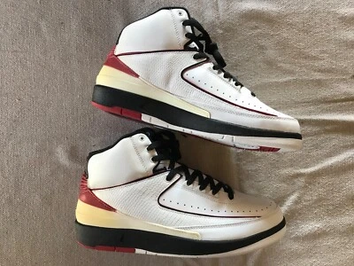NIKE AIR JORDAN 2 RETRO BLANCO/ROJO UNIVERSITARIO NEGRO 308308 161 TALLA 9.5 2004 ¡NUEVO! Foto 1 de 4