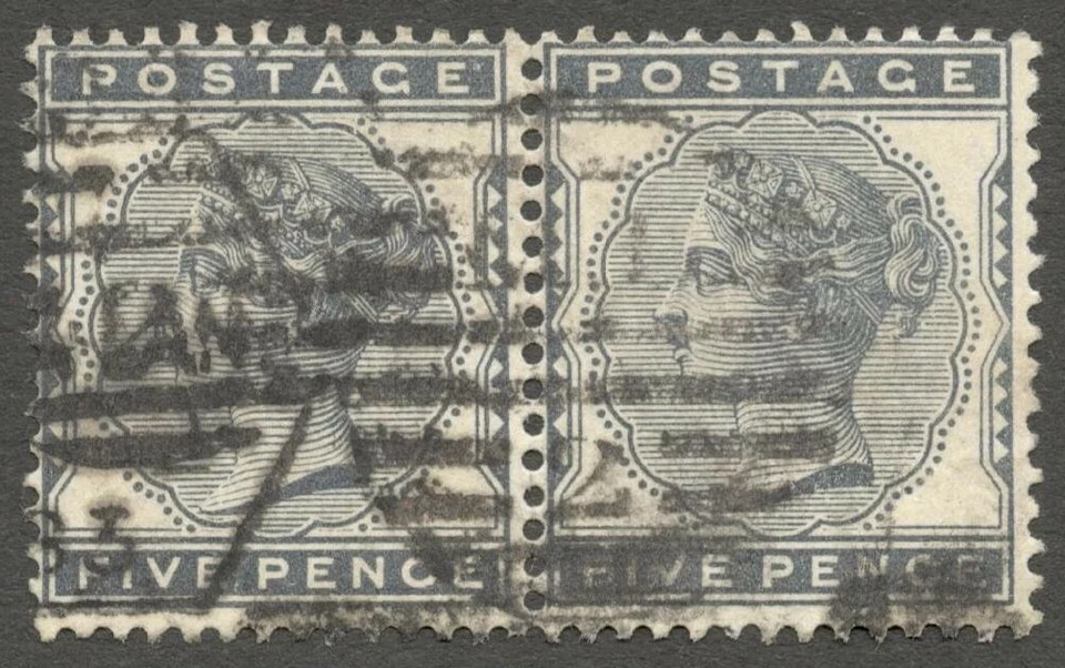 ZAZ GB Gran Bretaña QV Queen Victoria 1880-1881 5d índigo par usado SG 169 £350 Foto 1 de 1