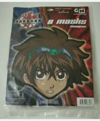 BAKUGAN BATTLE BRAWLERS PAPER MASKS (8 pcs) ~Birthday Party Supplies Favors Toys